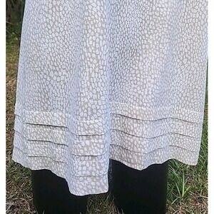 NICOLE MILLER Linen blend Dress Neutral Beige LAGENLOOK XL Pleated LUXURY  40 42